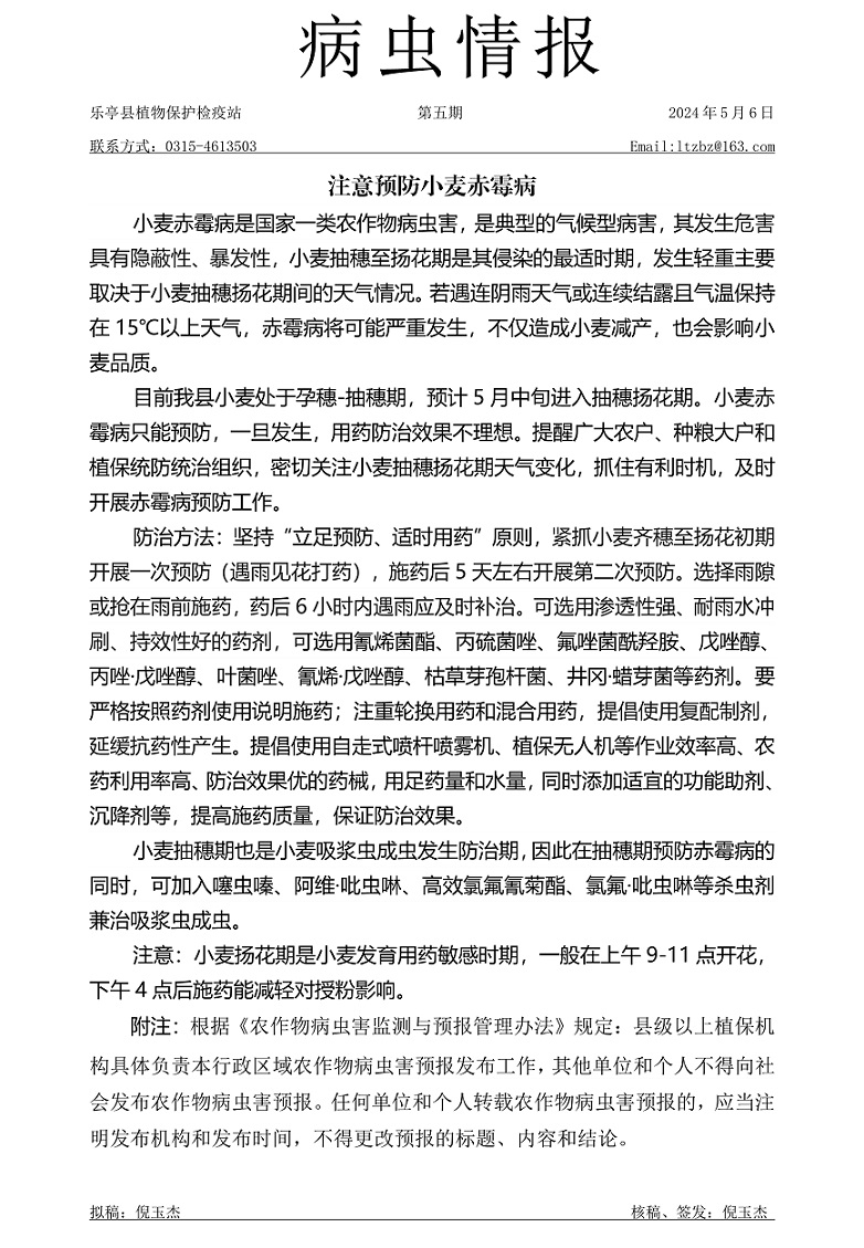 2024年病虫情报第五期注意预防小麦赤霉病20240506_1.jpg